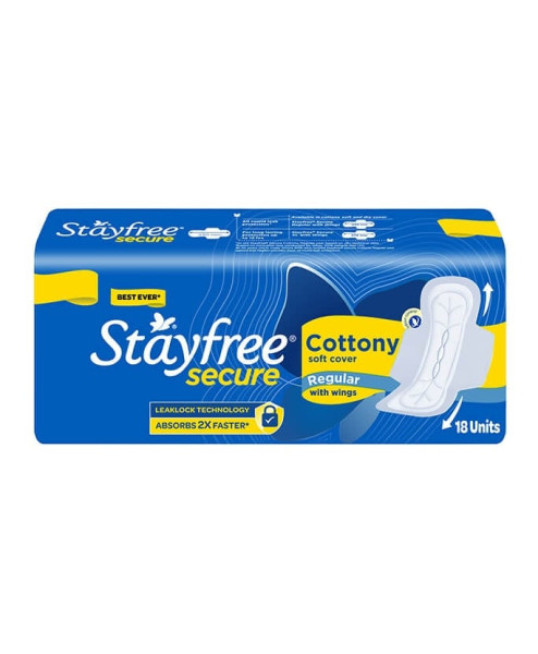 stayfree_secure_cottony_soft cover regular with wings 20 N pads